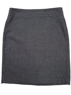 Banana Republic Pencil Knee Skirt Womens 10 Wool Stretch Lined Heathered Gray